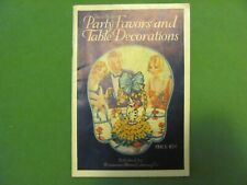 How to Make Party Favors & Decorations Vintage 1928 2nd. Edition Booklet. picture