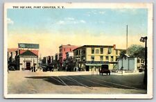 The Square Port Chester New York NY Street Scene Old Cars c1915 Postcard picture