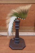 Antique OLD Native American Indian Plains Warrior Green Roach 19th C. Huge 12
