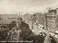 Princes Street From Scott Monument Looking West Black & White Lithograph picture