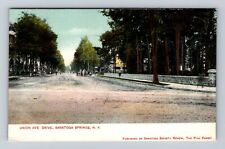 Saratoga Springs NY-New York, Union Avenue Drive, Antique Vintage Postcard picture