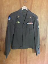 WWII Circa US 9th Army Air Force Wool Ike Jacket w/ Patches Lapel Pins Size 36L picture