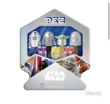 Set of 4 STAR WARS Platinum PEZ Dispensers in 100 Year Anniversary Gift Tin picture