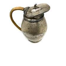 Vintage TL&SS 5300 Silver Plated Water Pitcher w/ Lid and Wicker Handle picture