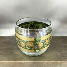 Cera Green Roly Poly Glass Golden Grapes Barware Glassware Mid Century Single 1 picture