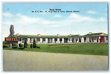 c1950's Oasis Motel On US Hwy 54 West End Of Town Liberal Kansas KS Postcard picture
