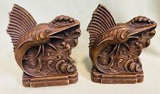 Vintage 1940’s-50’s Era  Syroco Wood Marlin/Sailfish Bookends. picture