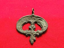 Ancient bronze pendant Moon with Viking cross 10th-12th century picture