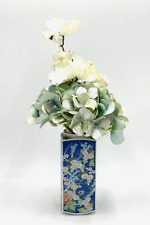 Echo Takahashi Hand Decorated Blue Floral Japan Vase 1980 9.75