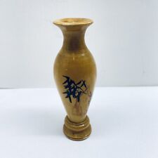 Vintage Japanese Wood Ornate Hand Carved Bud Vase Very Unique Design picture
