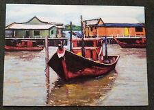 [AG] P100 Malaysia Selangor Pasir Penambang Fishing Boat Ship (postcard) *New picture