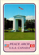 Postcard  International Peace Arch Blaine Washington Border Canada/U S A [ce] picture