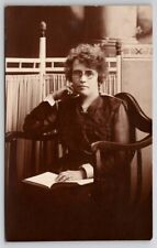 RPPC Lovely Lady With Book Studious Woman Red Bank NJ Postcard G30 picture