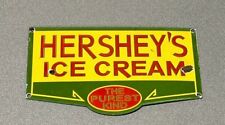 VINTAGE 12” RARE HERSHEY ICE CREAM STORE PORCELAIN SIGN CAR GAS OIL TRUCK picture