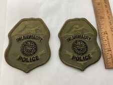 Oklahoma City Police subdued green collectable patches 2 piece picture