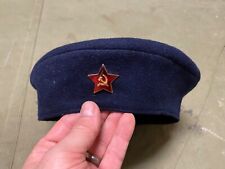 WWII SOVIET RUSSIA WOMEN'S M1936 BLUE WOOL BERET HAT W/INSIGNIA-SMALL picture