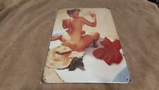 Vintage Metal Tin Sign - Nude Model 12 x 8 picture