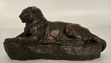 Antoine-Louis Barye Bronze Mountain Lion Cougar Sculpture w/ foundry mark picture