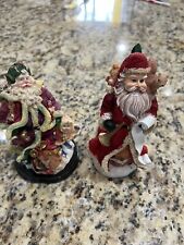 Two Santa Figurines. 7.5 Inches And 6.5 Inches Tall. Christmas Figurines picture