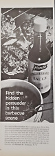 1963 French's Worcestershire Sauce BBQ Hamburgers Vtg Print Ad picture