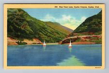 Ogden UT-Utah, Pine View Lake, Sail Boats, c1945, Vintage Postcard picture
