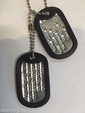 Personalized DOG TAGS with Chains and Rubber Covers Military Grade USA US DEBOSS picture