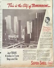 Large 1937 newspaper ad for Shell - City of Tomorrow design by Norman Geddes picture
