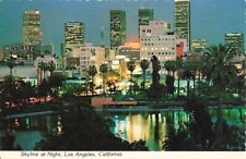 Postcard MacArthur Park Skyline Night Los Angeles California CA 4x6 picture