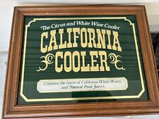 Vintage California Cooler Wine Bar Sign Mirror Beer Sign Framed 19 x 15 Rare 80s picture
