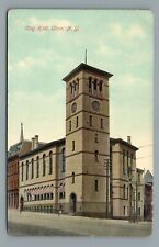 City Hall Utica NY New York Street View Clock Tower Early Vintage Postcard picture