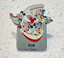 Walt Disney World Monorail Mickey Minnie Donald Goofy VTG Name Tag Bob Pin picture