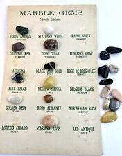 Vintage Marble Gems Display Card - Polished Rock Mineral Collection 20 Specimens picture