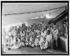 Photo:U.S.S. Massachusetts, group of sailors picture