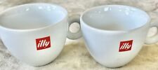 2 ILLY Italy Classic White Cup 4 oz. 6 oz. Double Espresso, Cappuccino Cups - VG picture