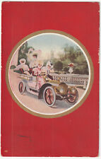 c1908~Victorian Women in Touring Car~Aristocratic~Antique VTG Art Postcard picture
