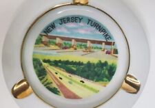 Vintage New Jersey Turnpike Souvenir Ceramic Round Ashtray 3 Groove EUC picture