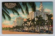 Miami FL-Florida, Miami Colonial and Columbus Hotels, Vintage Postcard picture