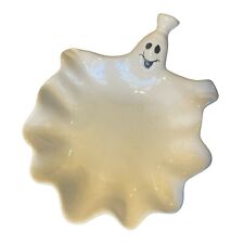 Vintage Ceramic Halloween Happy Ghost Candy Dish Bowl Small 7