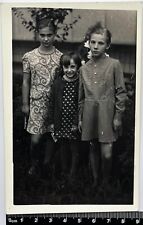 Old photo Cute Children, Three Charming Attractive Girls #810 picture