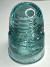 Antique Swirly Aqua Glass B Brookfield Beehive Insulator. 0 On Top picture