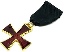 KNIGHTS TEMPLAR MASONIC ILLUSTRIOUS ORDER RED CROSS Breast JEWEL Double RING picture