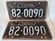 Vintage 1961 Tennessee Grundy County 82 0090 License Plate Pair 0224 picture