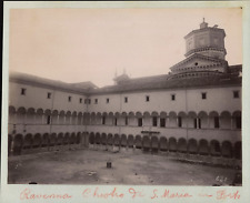 Italy, Ravenna, Basilica di Santa Maria in Porto, cloister, ca.1880, print vint picture