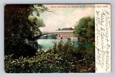 Canton NY-New York, West Channel of Grasse River, Vintage c1908 Postcard picture