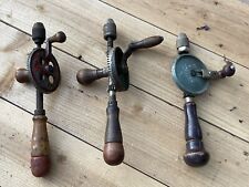 Antique Vintage Hand Drills- Stanley Wards & Craftsman, Lot of 3 picture
