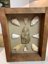 Authentic Arrowheads Native American Artifacts Lot Group Display Frame 9