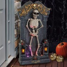 3' Animated Skeleton Tombstone with Lights and Music Halloween Prop  picture