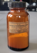 Vtg 1930's Merck Pharmaceutical Apothecary Bottle Calcium Glycerophosphate picture
