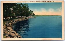Postcard Pavilion Shoreline Bathers Seneca Lake Park Geneva New York USA picture
