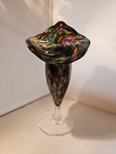 Jack in the Pulpit Mouth Blown Glass Vase ~ Signed  picture